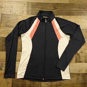 Sport Haley Zip-Up Active Jacket – Women's Size Medium Navy Coral Pink Ivory